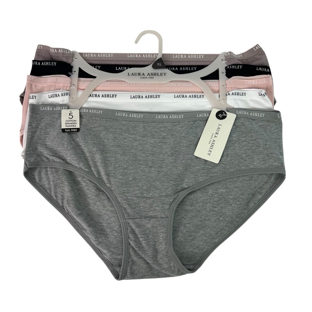 Laura Ashley Women’s Hipster Panties Sz XL Pkg/5 Multi Colors Tagless MSRP $48